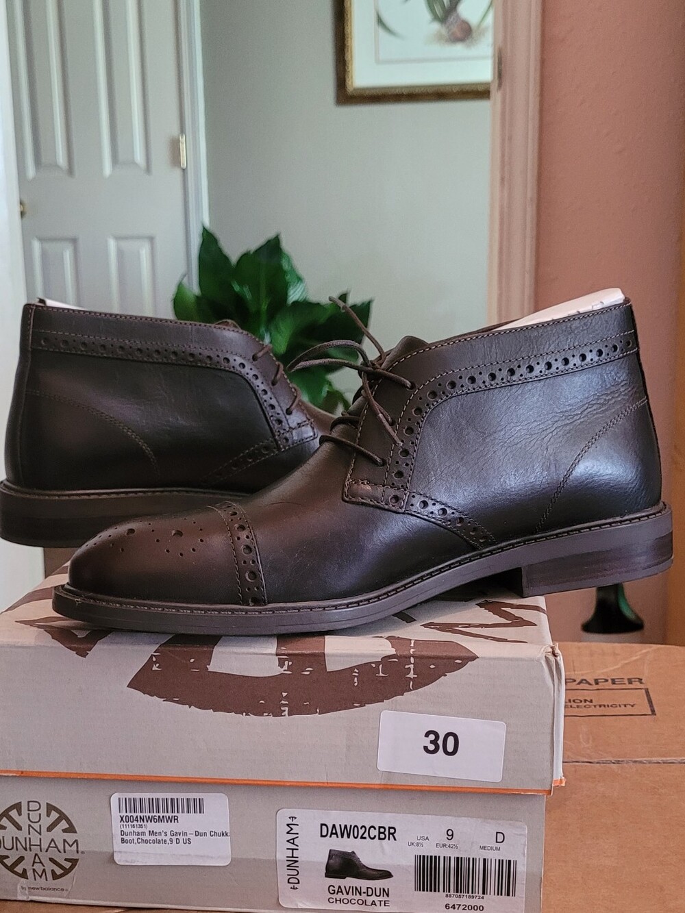 Dunham Gavin Men's Chocolate Leather Chukka Dress Boots Sz 9